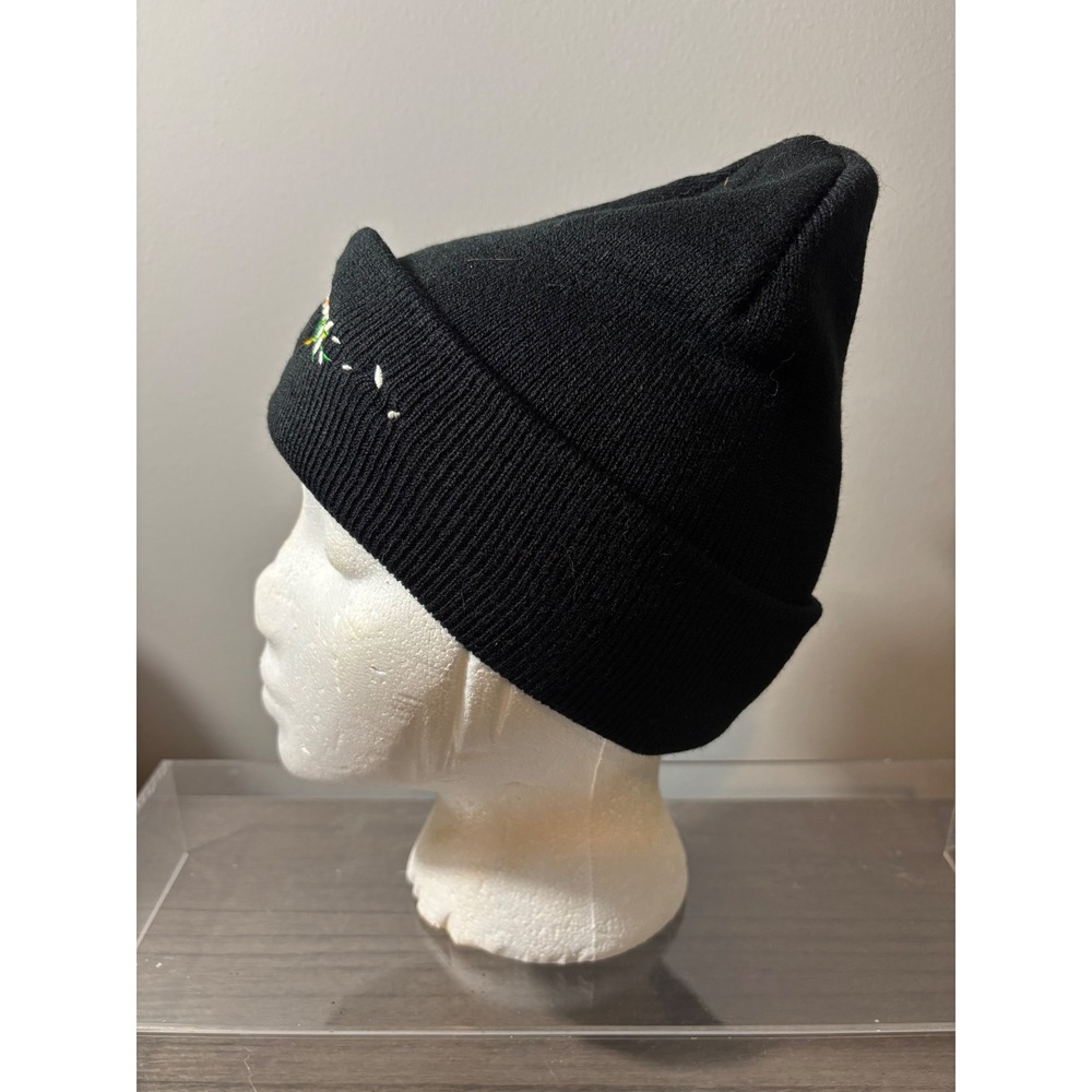 Owlcrate‎ Black Beanie with Floral Bow and Arrow Design - Picture 2 of 6